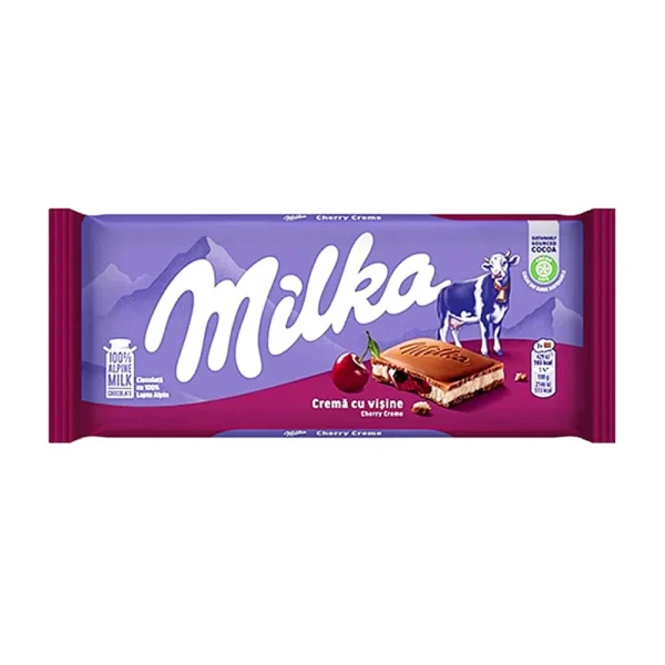 Milka Cherry Creme Bar 100g