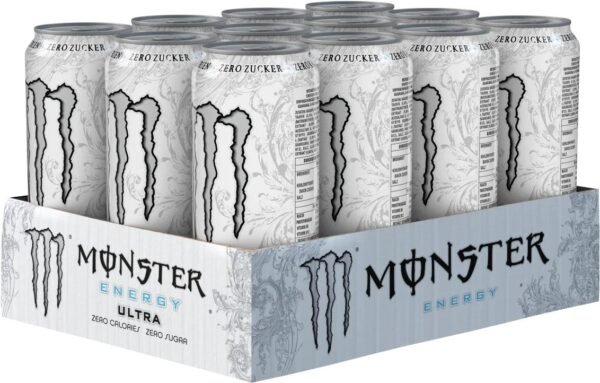 Monster Energy Ultra White Zero Sugar 12x500ml Can CCEP