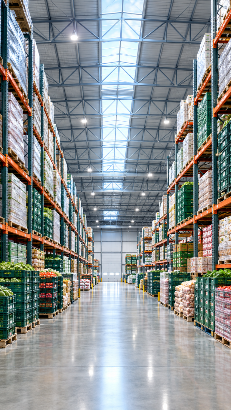 bright produce warehouse aisle 2